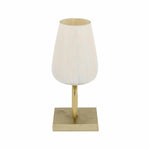 Decorative Hurricane Glass Candle Holder with Metal Arch Stand Small- Cream and Gold