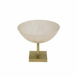 Decorative Round Metal Bowl with Arch Stand- Cream and Gold