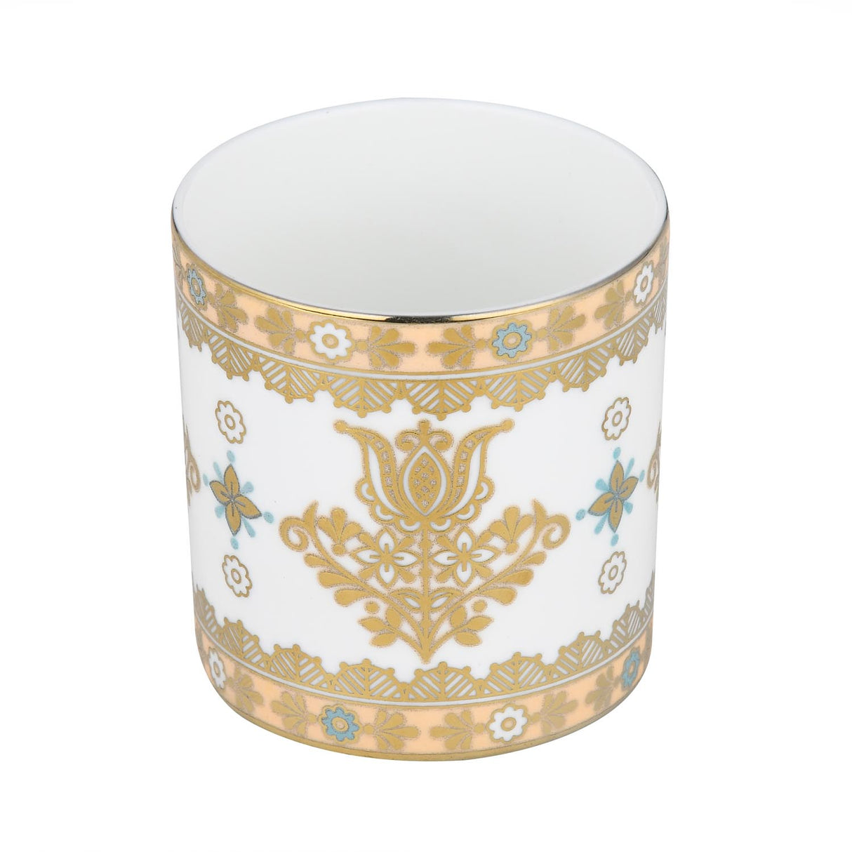Elegant Golden Design Porcelain Coffee Mug- White and Gold