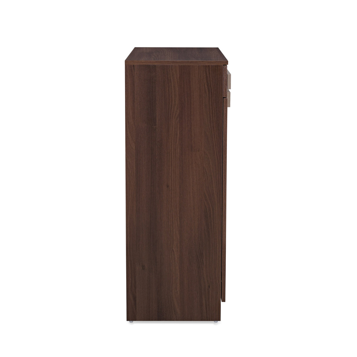 Rova Engineered Wood Shoe Cabinet (Walnut) – Side View