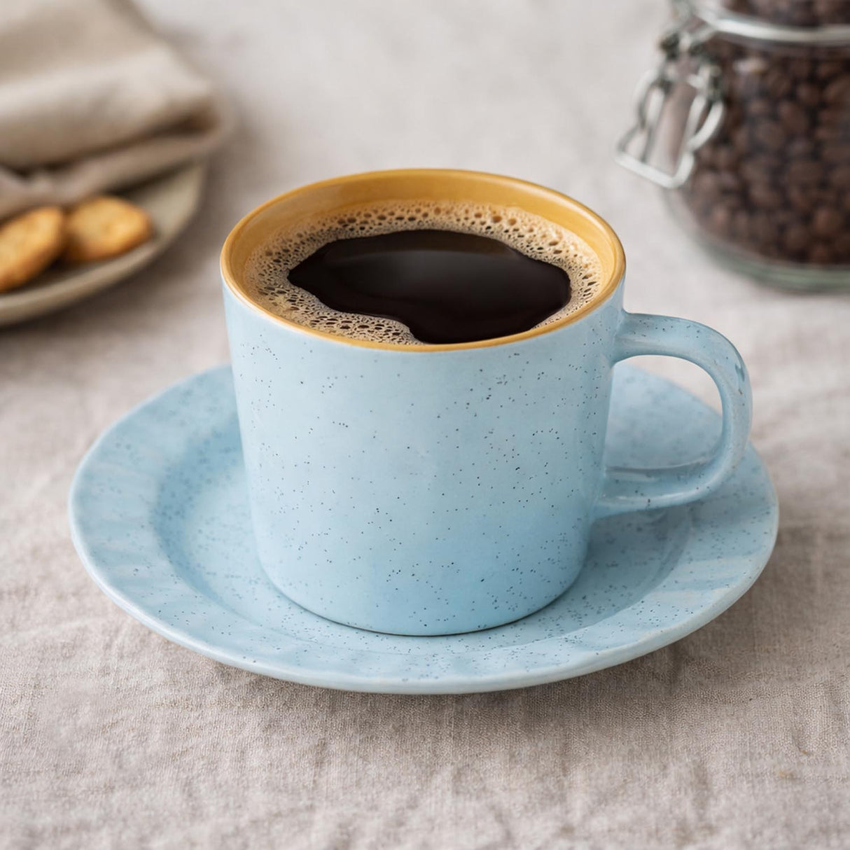 Porcelain Cup & Saucer Set of 6- Blue