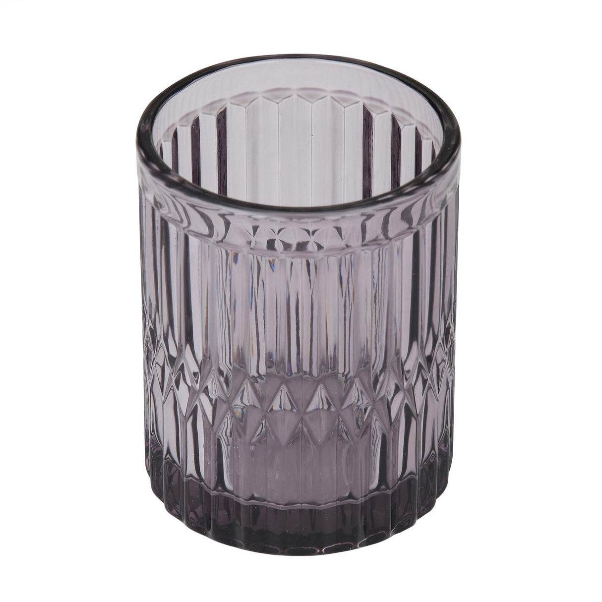Glass Bath Accessory Set Diamond Pattern- Black