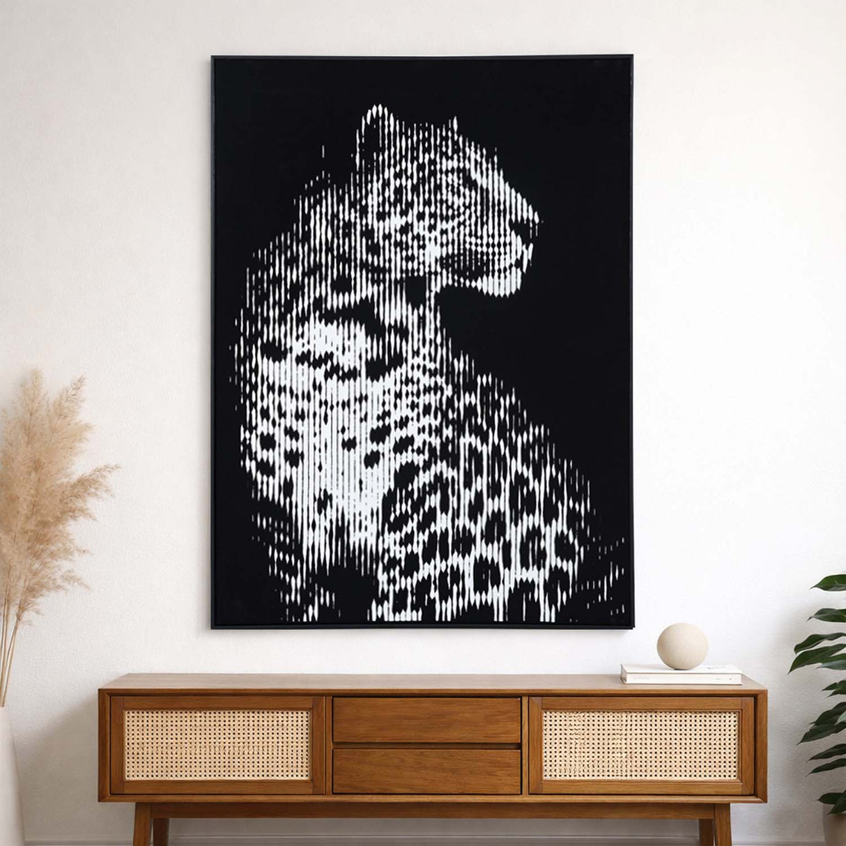 leopard Canvas Wall Painting- Black