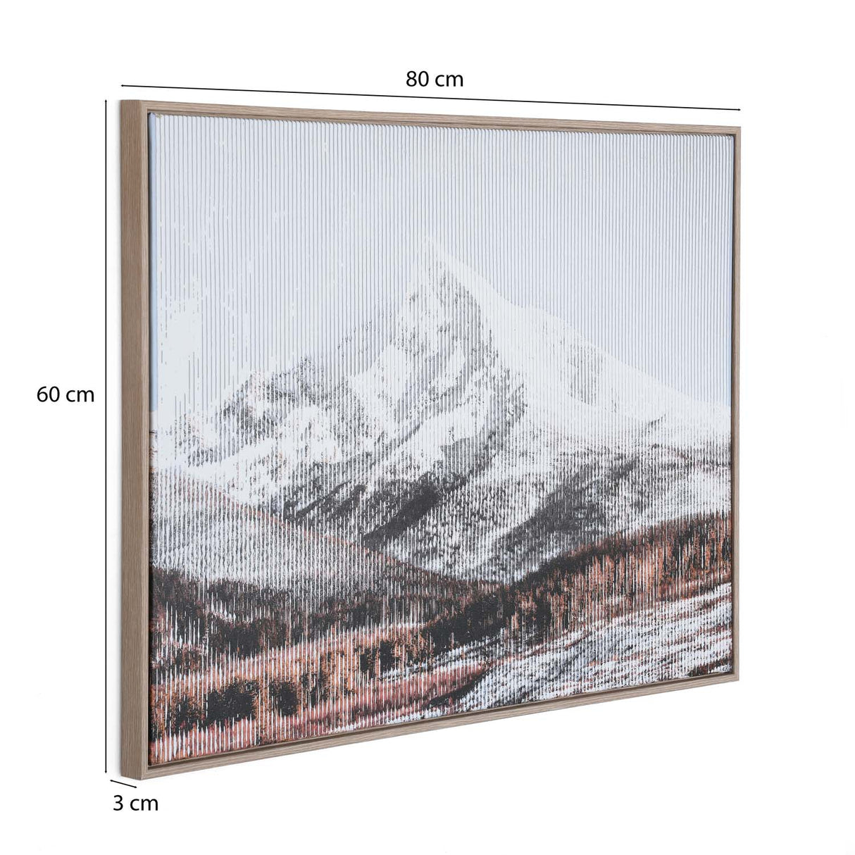 Snow Mountain Crackle Canvas Wall Painting I - White And Brown