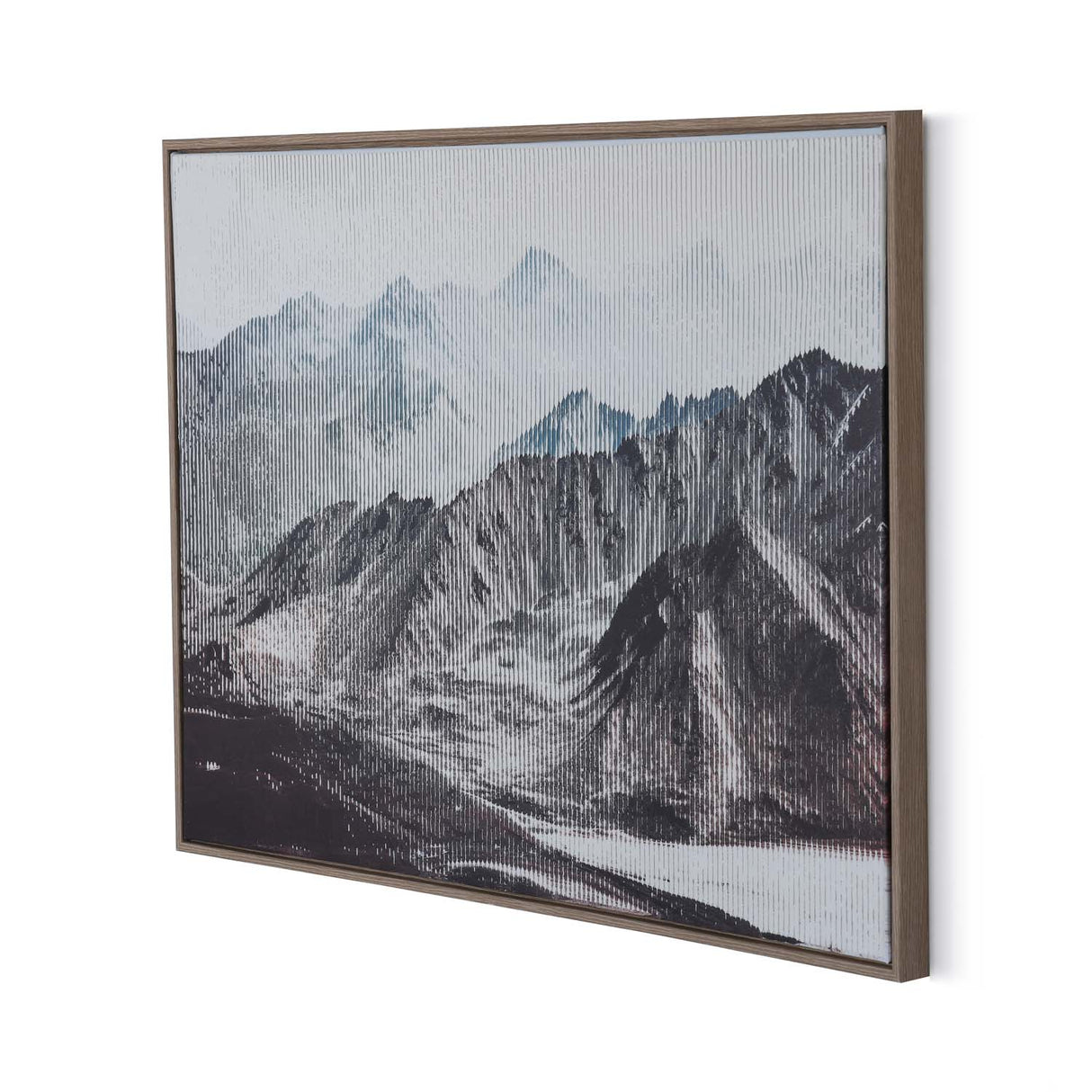 Snow Mountain Crackle Canvas Wall Painting II - White And Brown