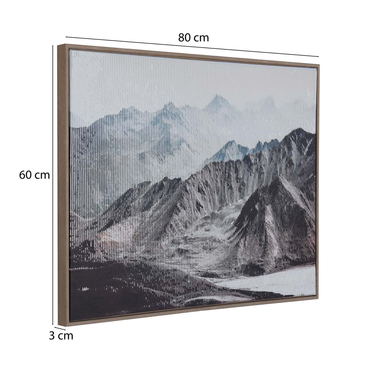 Snow Mountain Crackle Canvas Wall Painting II - White And Brown