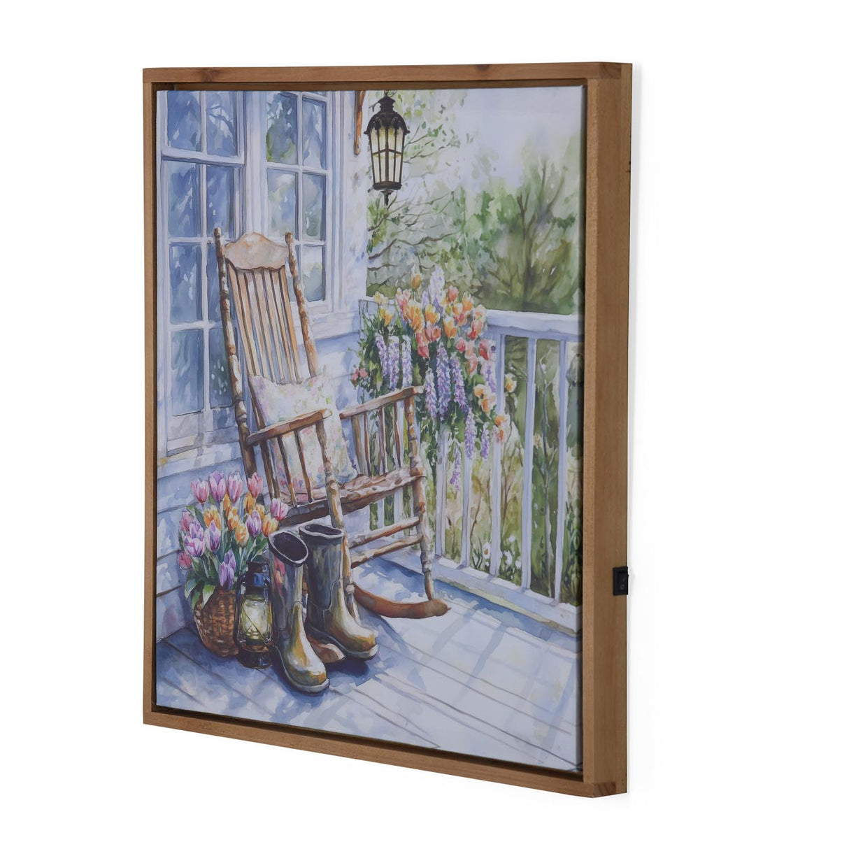 Rocking Chair Canvas Painting with LED Light- Multicolor