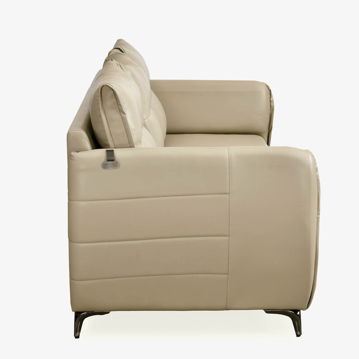 Infinia 3 Seater Leatherette Sofa- Beige