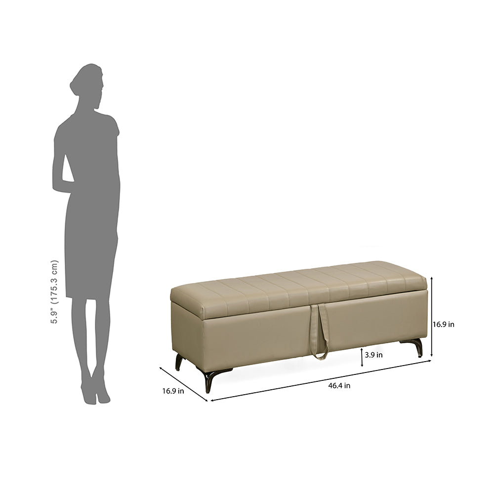 Infnia 2 Seater Leatherette Bench- Beige