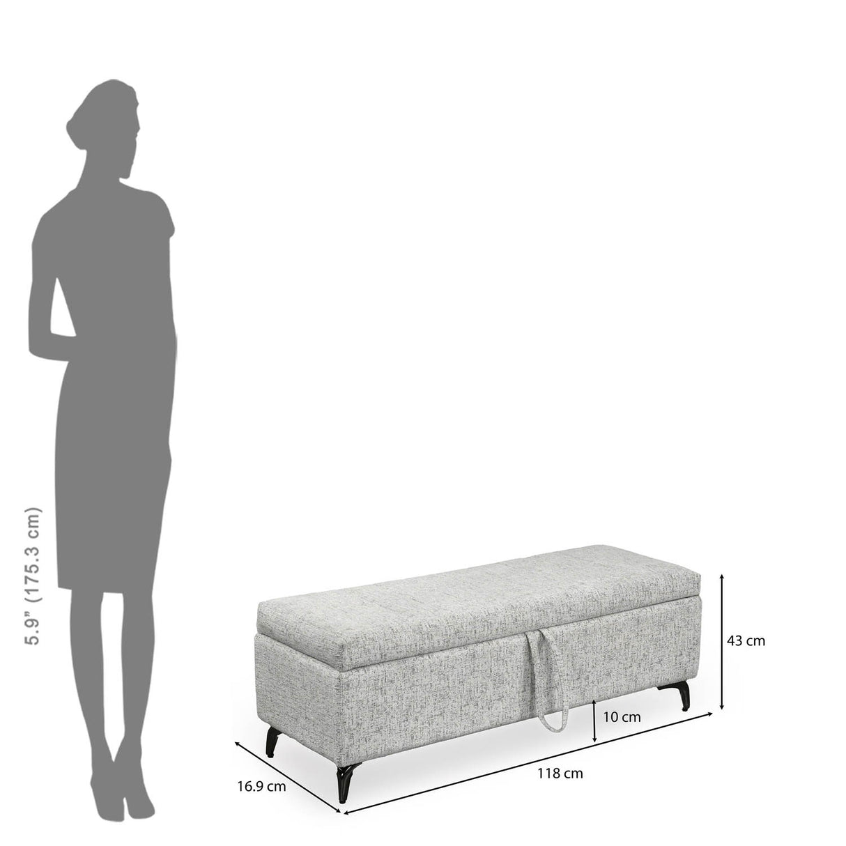Infinia 2 Seater Fabric Bench- Off White