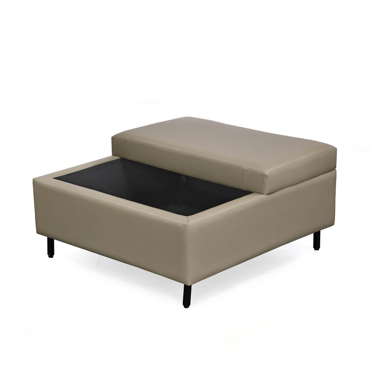 Infnia Leatherette Reversible Ottoman- Beige