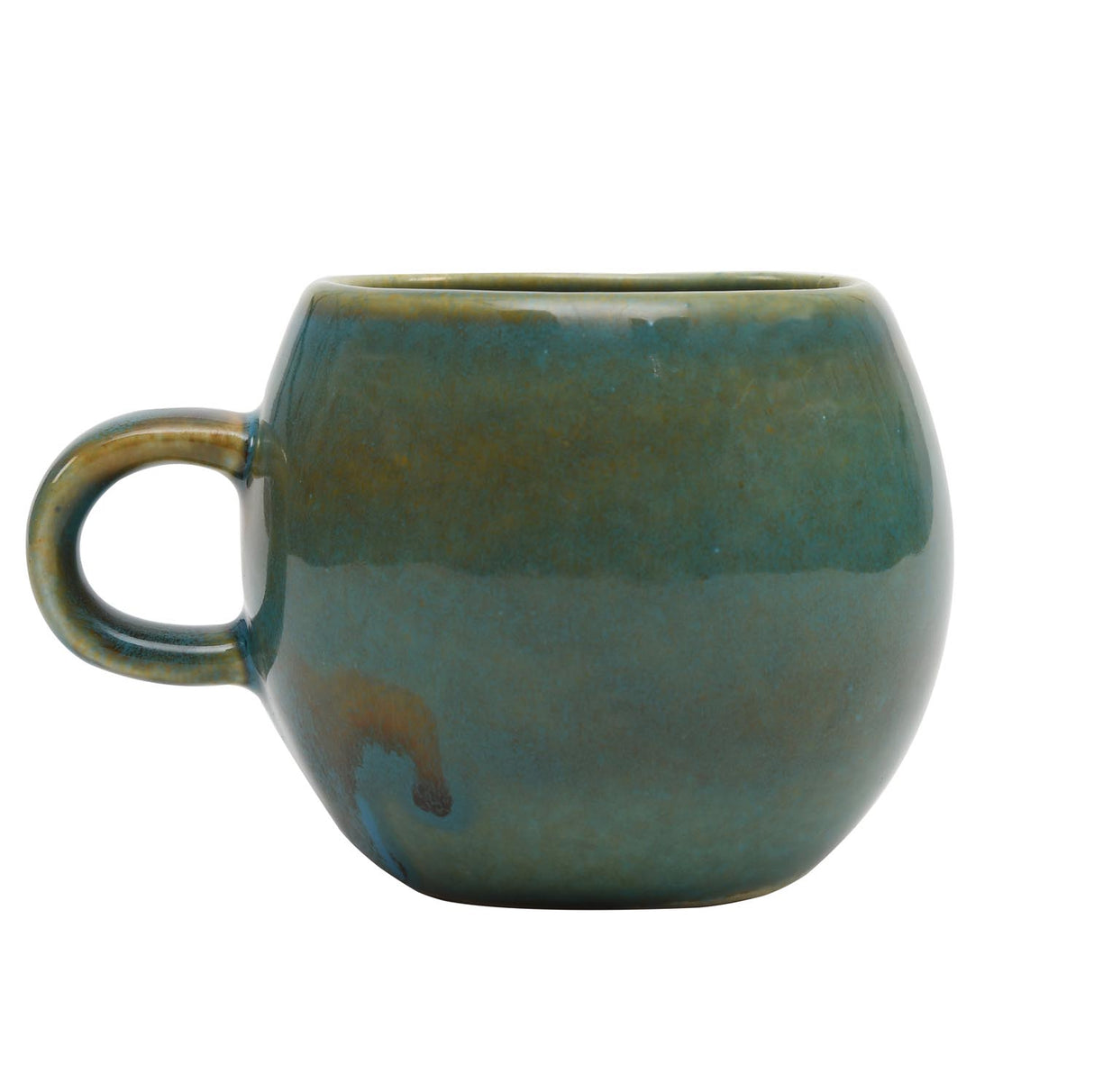 Glaze 330ml Oval Stoneware Coffee Mug- Green
