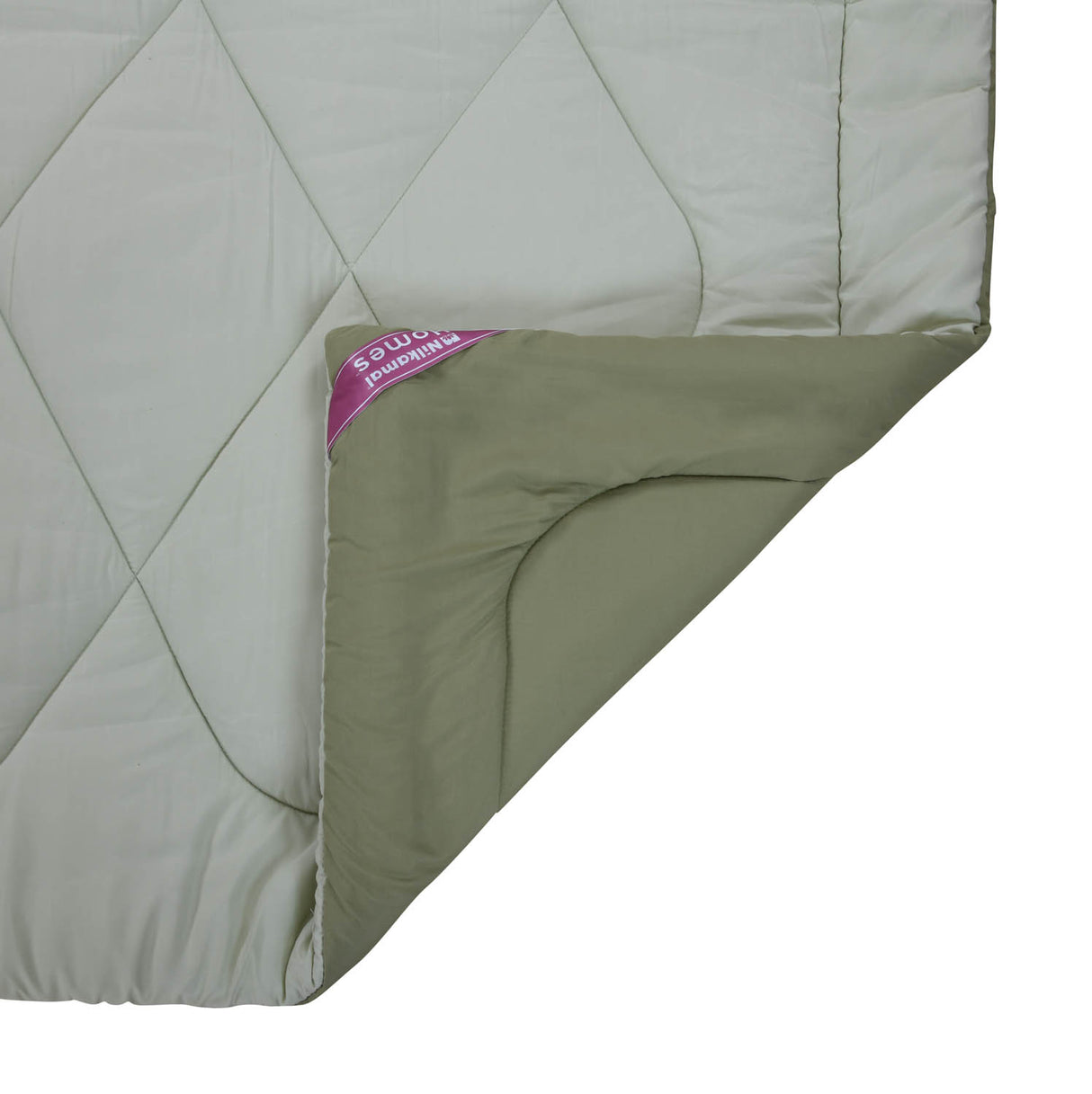 Polyester Reversible Solid Double Comforter- Green