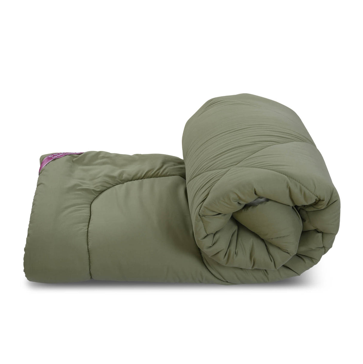 Polyester Reversible Solid Double Comforter- Green