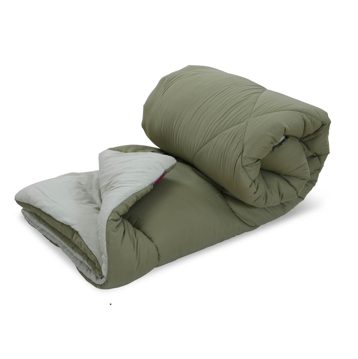 Polyester Reversible Solid Double Comforter- Green