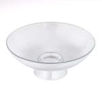 Fluted Design Footed Glass Serving Bowl- Transparent