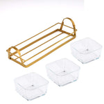 Set of 3 Serving Glass bowls with Tray- Transparent