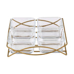 Set of 4 Serving Glass bowls with Tray- Transparent