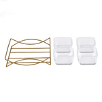 Set of 4 Serving Glass bowls with Tray- Transparent
