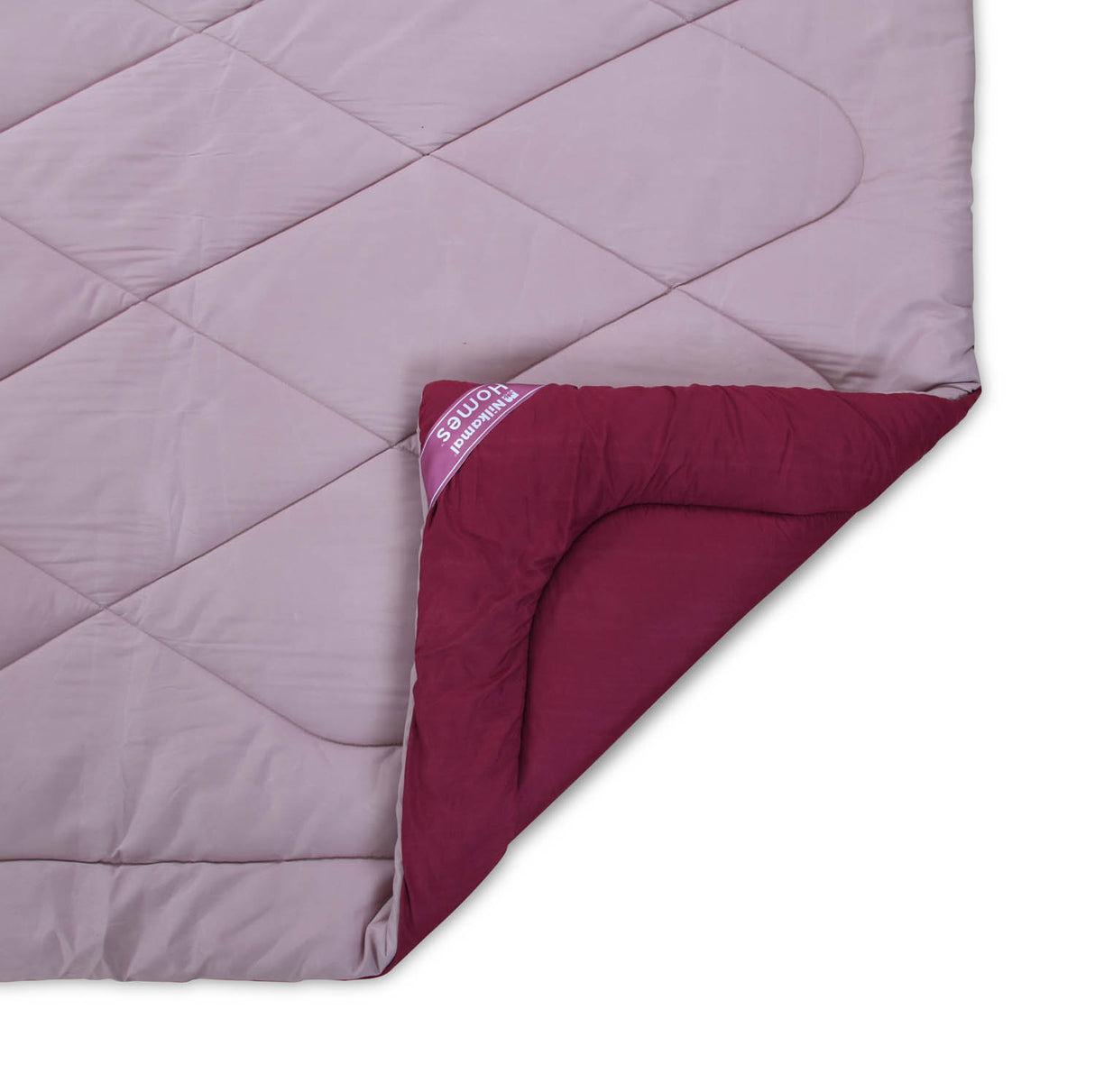 Polyester Reversible Solid Double Comforter- Pink