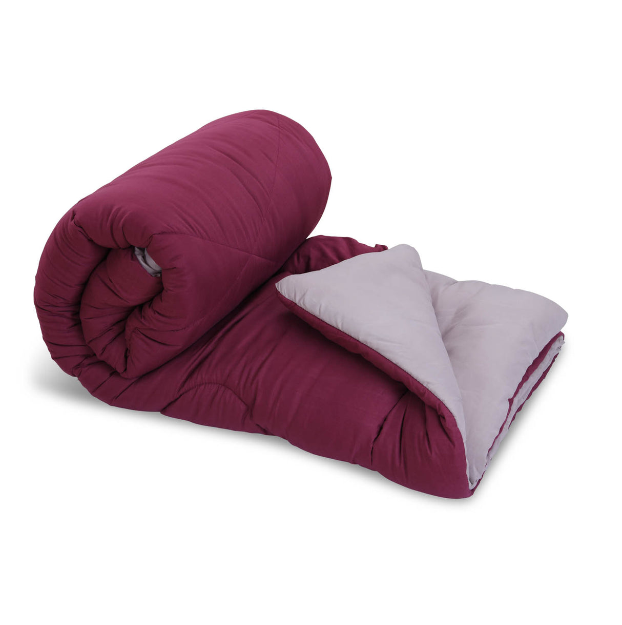 Polyester Reversible Solid Double Comforter- Pink