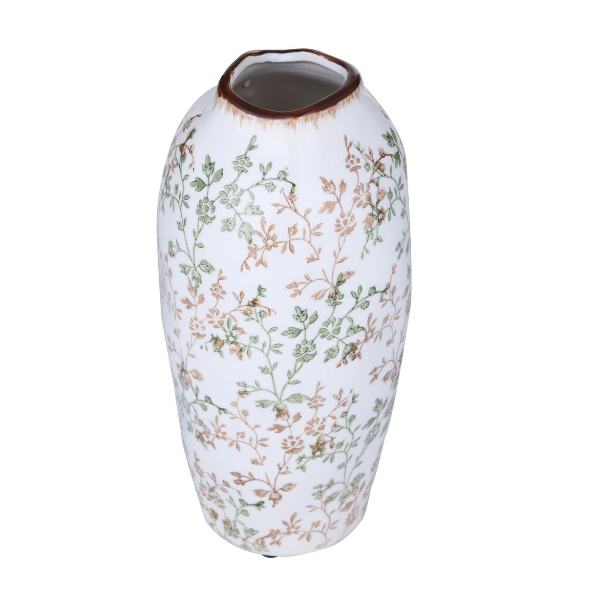 Floarl Droplet Ceramic Vase Small- Green