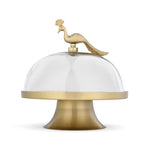 Peacock Cake Stand with Lid- Gold