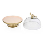 Peacock Cake Stand with Lid- Gold