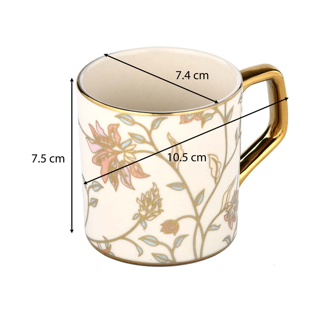 Porcelain Coffee Mug Set of 6- Beige