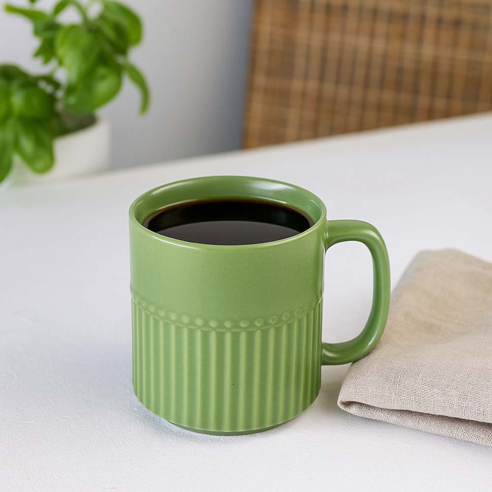 Porcelain Coffee Mug Set of 6- Green