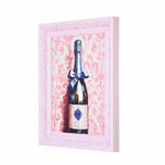 Wine Bottle Canvas Wall Painting- Pink