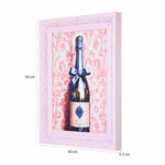 Wine Bottle Canvas Wall Painting- Pink