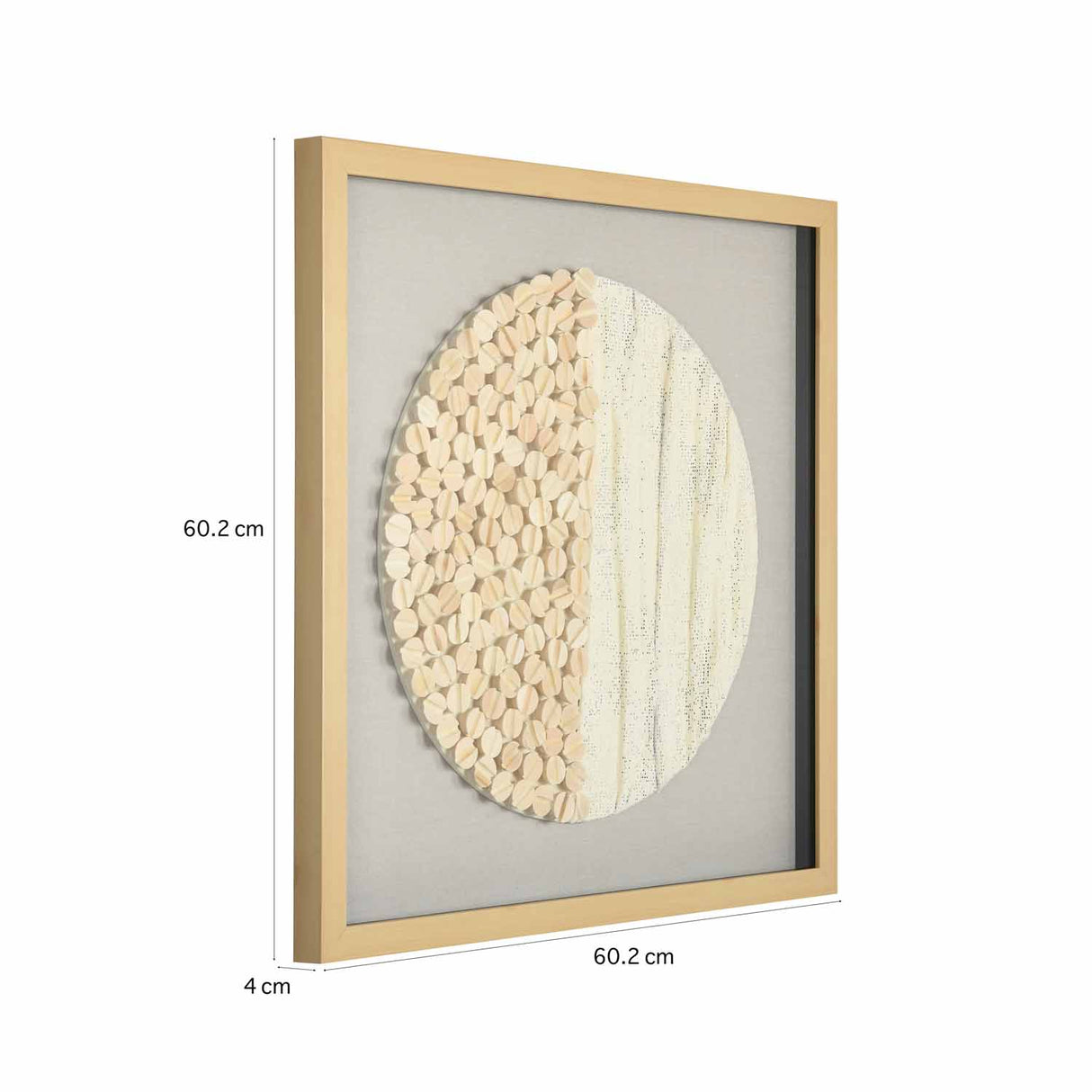Shell Art Glass Wall Décor- Beige
