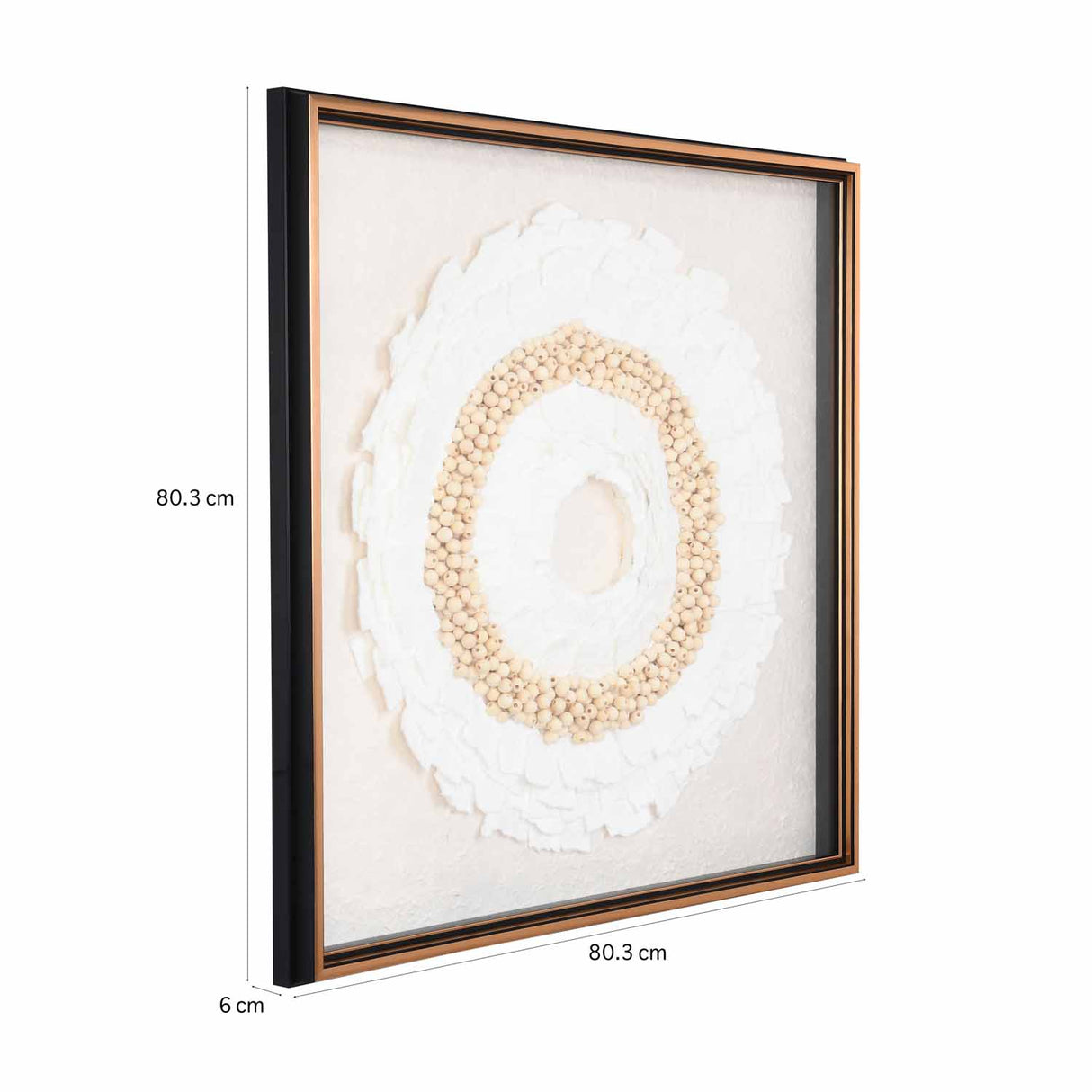 Floral Art Glass Wall Décor- White and Sand Brown