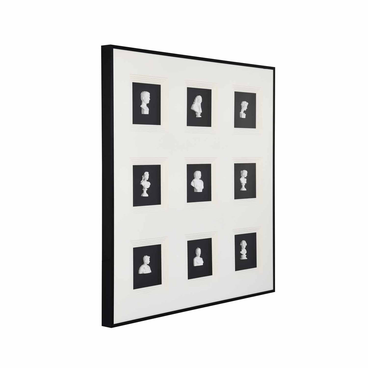 Greek Faces Glass Wall Décor- White and Black