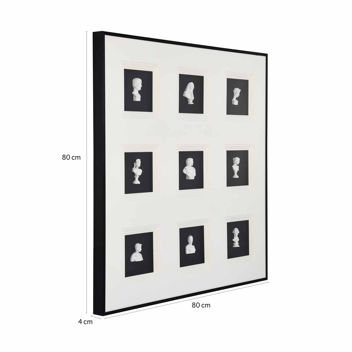 Greek Faces Glass Wall Décor- White and Black