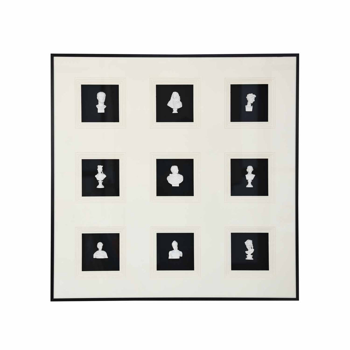 Greek Faces Glass Wall Décor- White and Black