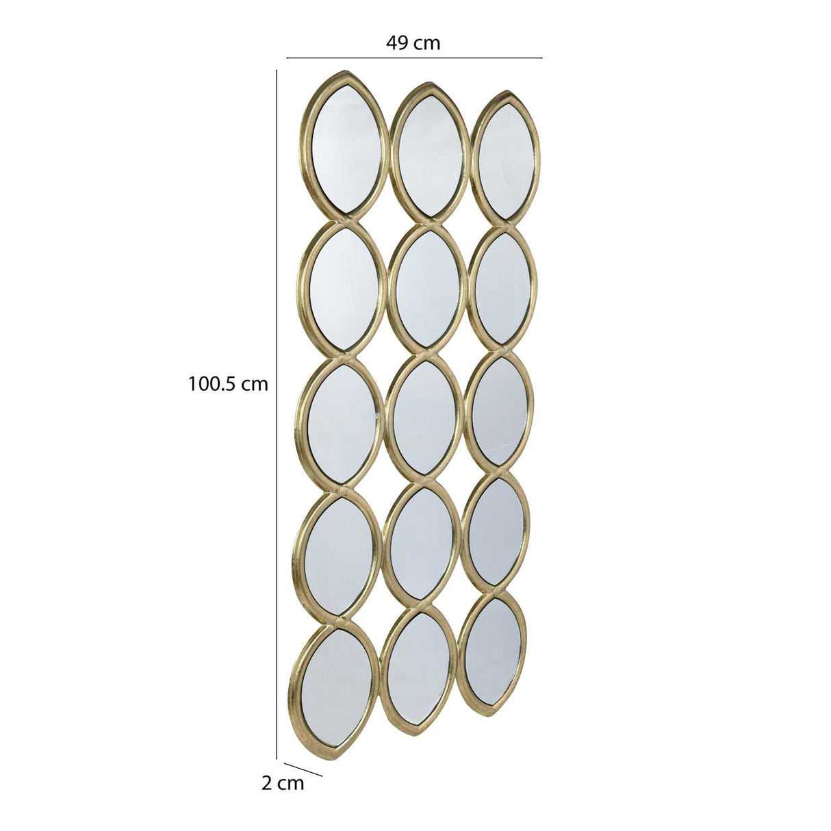 Oval Mirrors Wall Décor- Gold