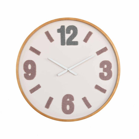 Tufted Numeric MDF Wall Clock- Brown