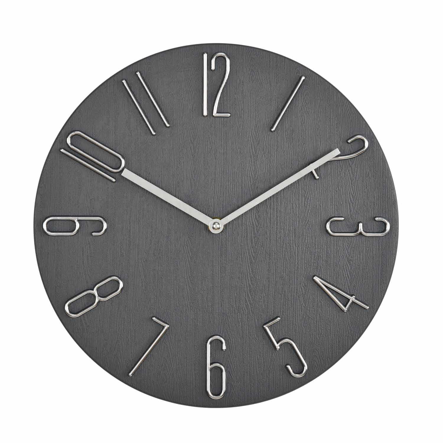 3D Numeric Plastic Modern Wall Clock- Black