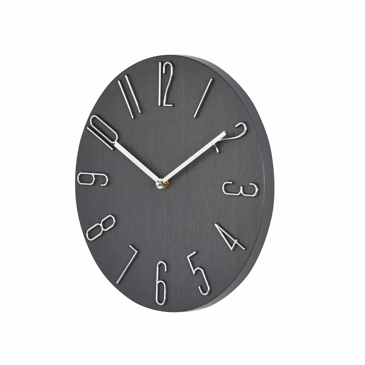 3D Numeric Plastic Modern Wall Clock- Black
