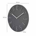 3D Numeric Plastic Modern Wall Clock- Black
