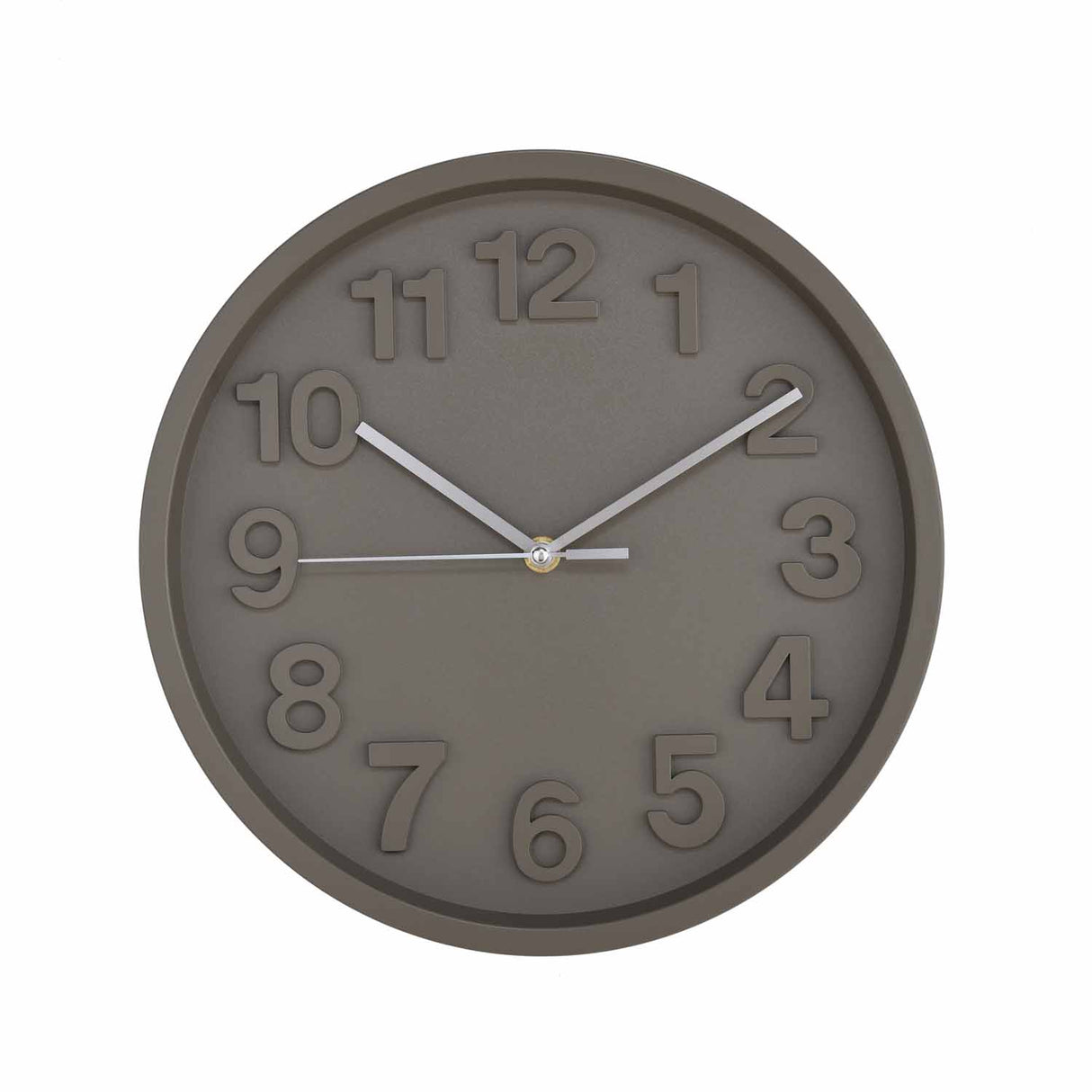 3D Numeric Plastic Wall Clock- Grey