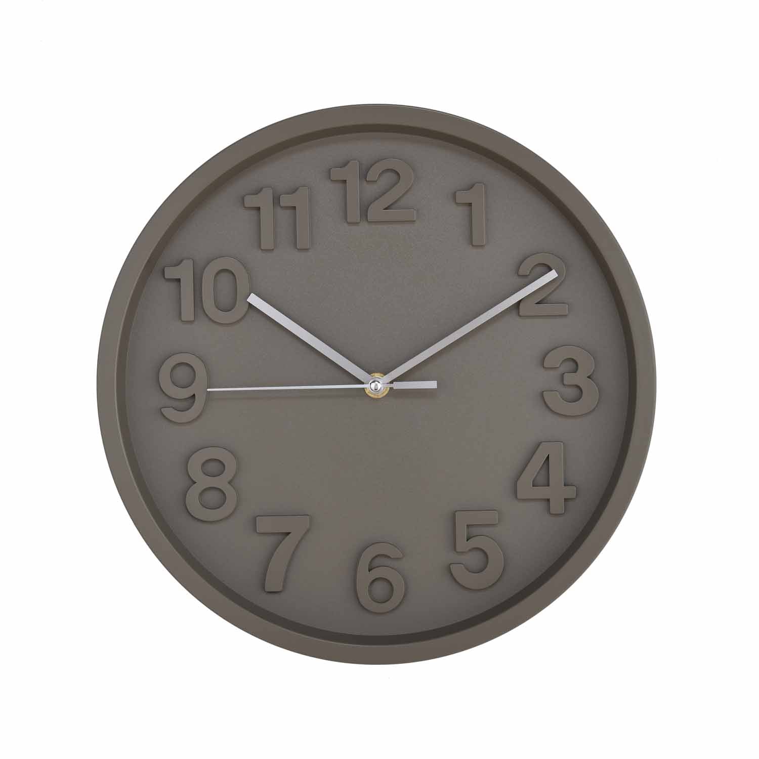 3D Numeric Plastic Wall Clock- Grey
