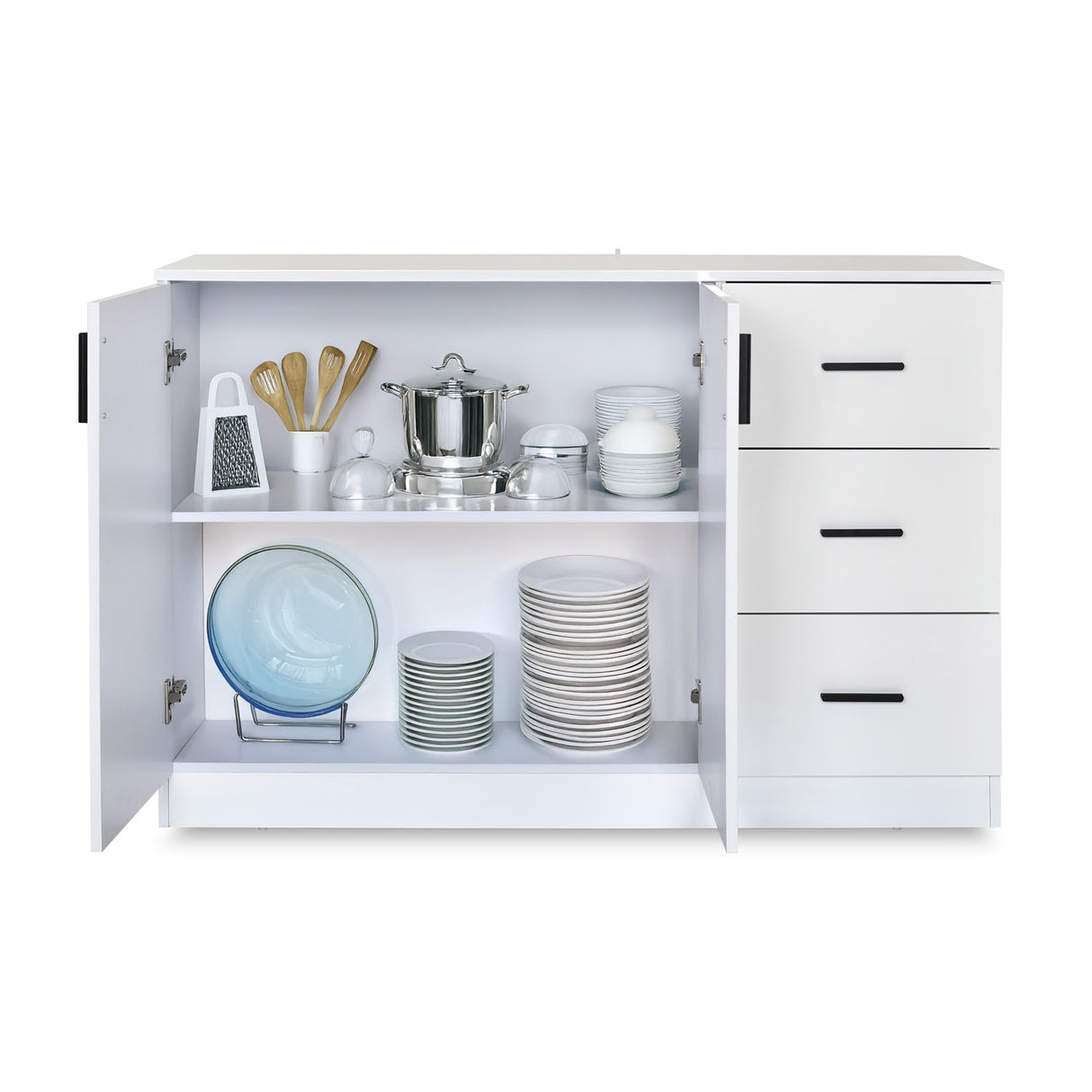 Edur Buffet Sideboard Cabinet (White)