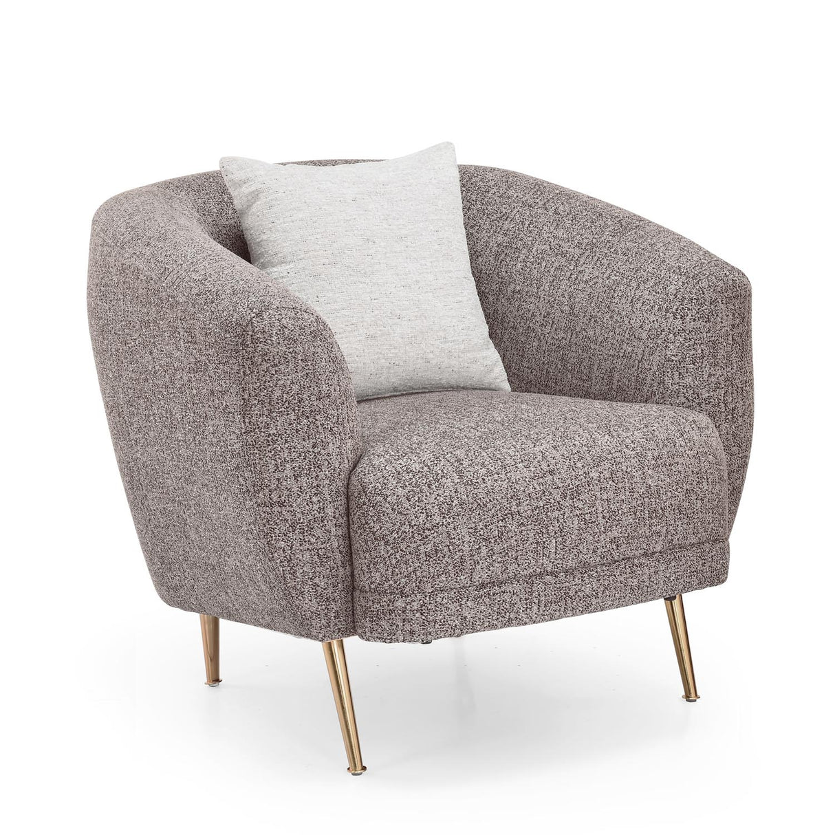 Giorgio Arm Chair Textured Fabric- Brown