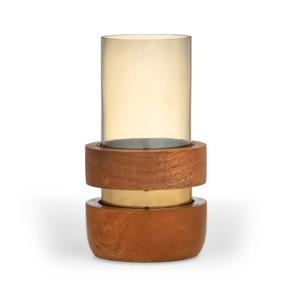 Soft Edges Candle Holder Small- Brown and Gold