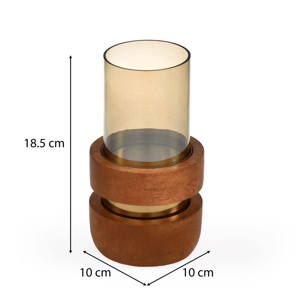 Soft Edges Candle Holder Small- Brown and Gold
