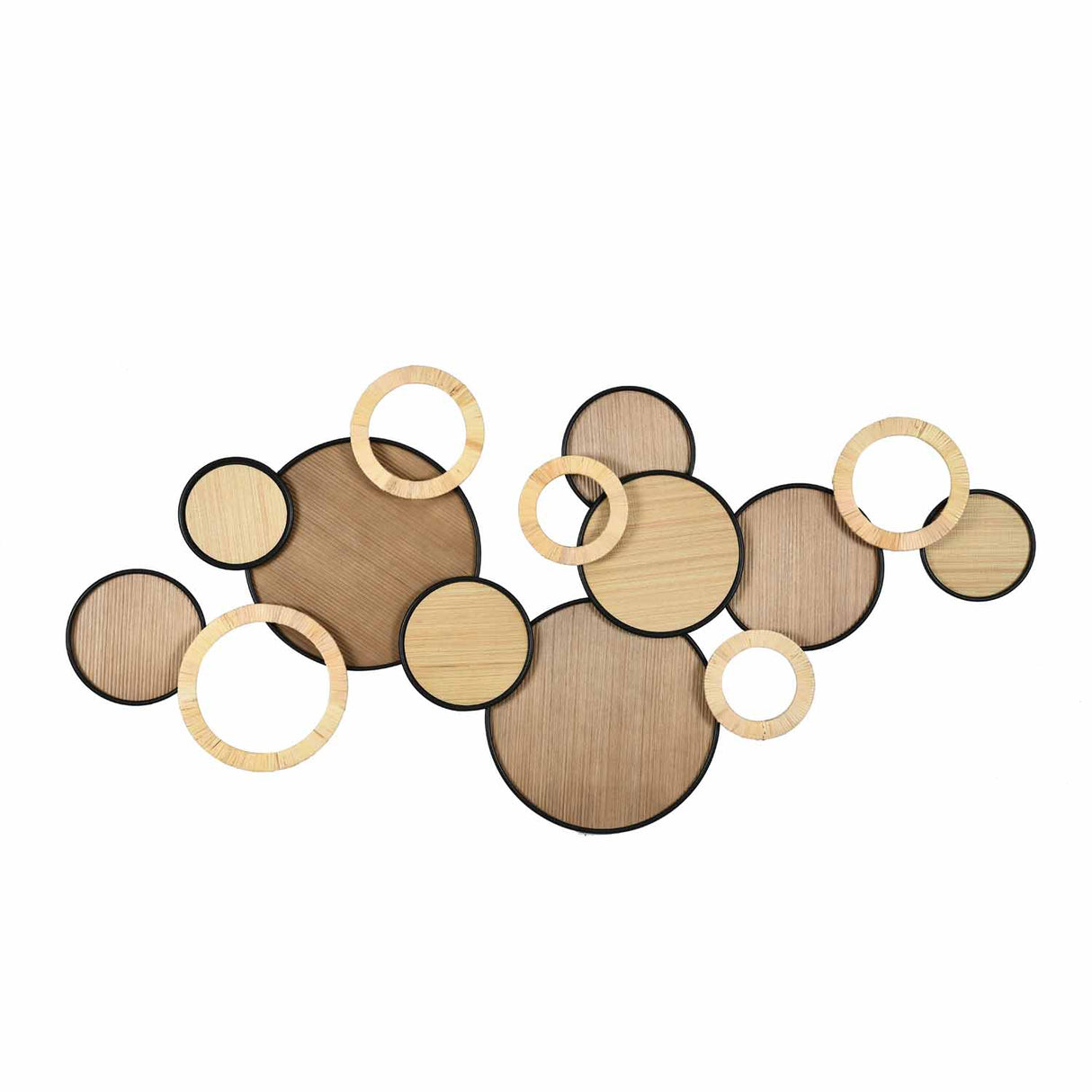 Rattan Circes Wall Décor- Black and Brown
