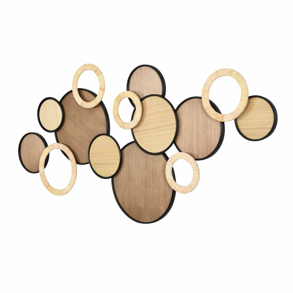 Rattan Circes Wall Décor- Black and Brown